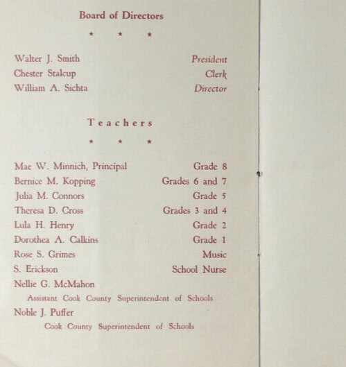North Palos School Program 1945 Palos Illinois