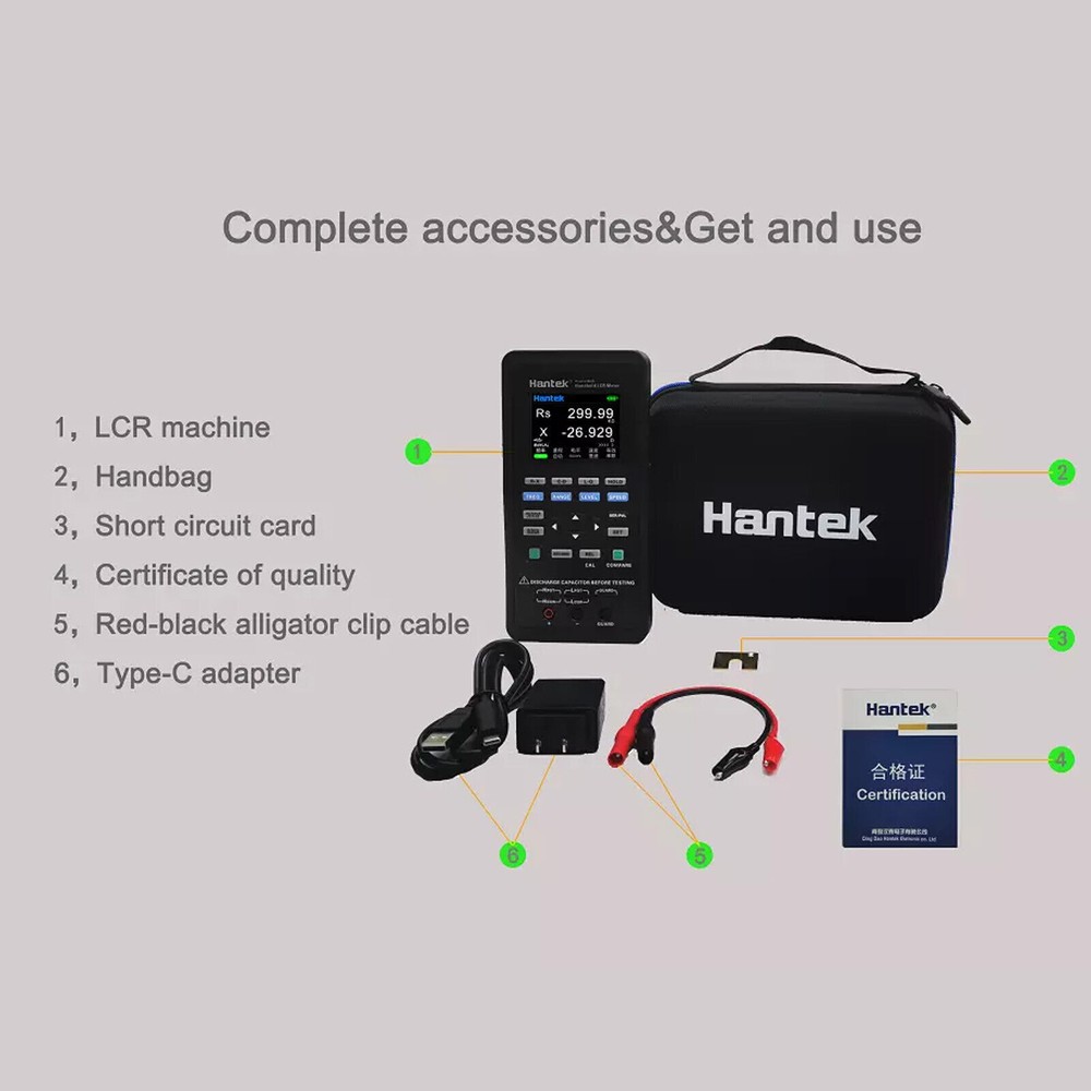 Hantek 1833C Handheld LCR Meter for Inductance Capacitance Resistance Testing