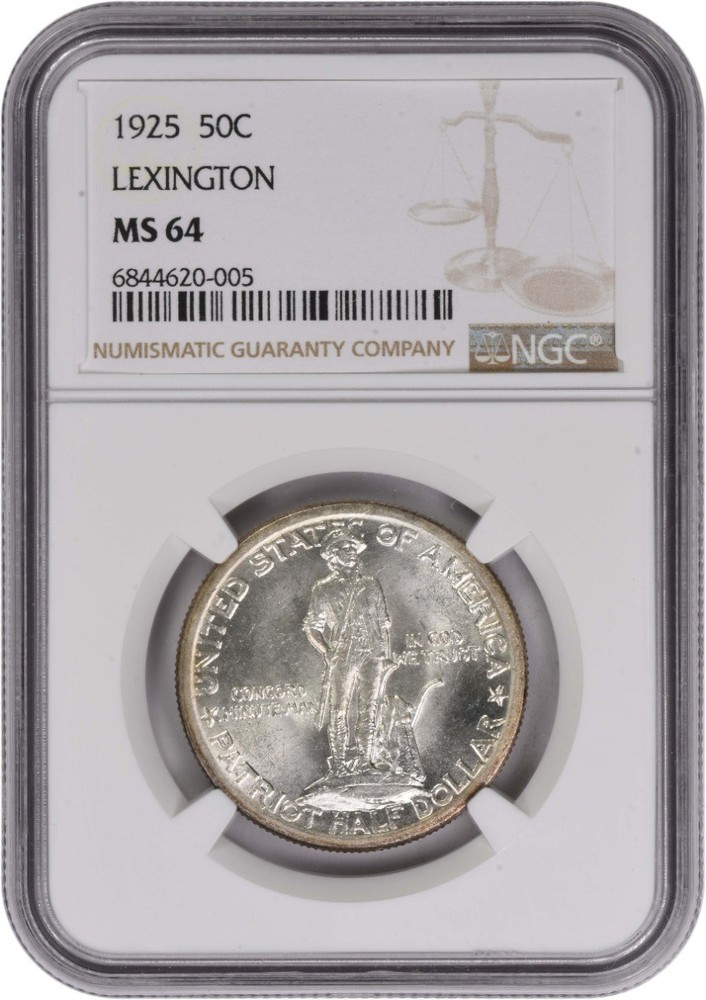 1925 Lexington Commemorative Silver Half MS64 NGC Mint State 64