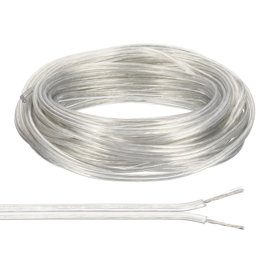50Ft 18/2 Covered Wire SPT-2 UL Listed Copper Electronic Wire Clear
