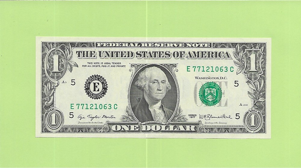 N1S .. 1977 ..UNCIRC   $1  E 7712 1063 C  .... 1977  $1  E-C    NICE NOTE