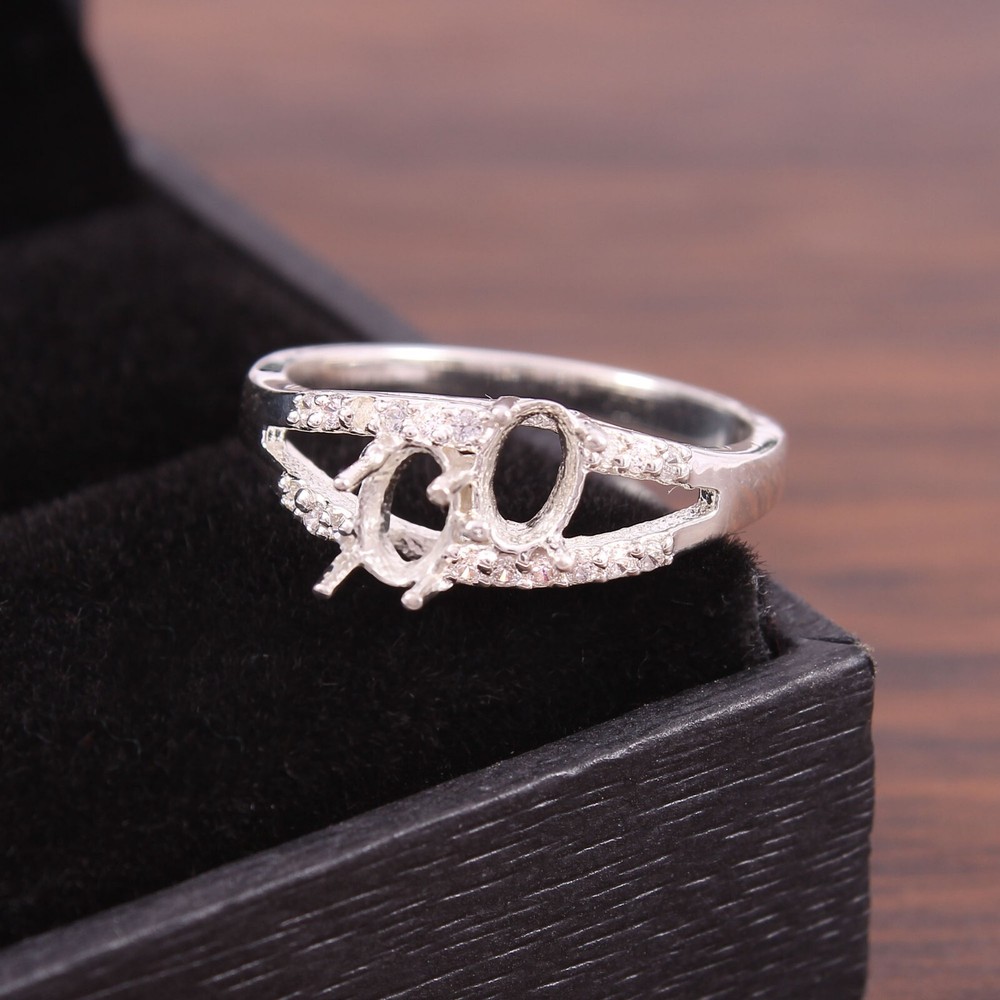 Semi Mount Ring Setting Size 6X4 MM Oval Shape Free Shipping