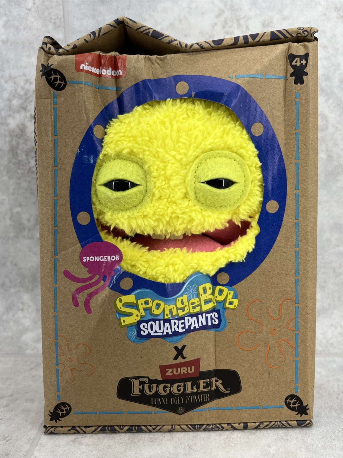 Fuggler Spongebob Squarepants 9" Plush - Spongebob- New- Damaged Box See Pics