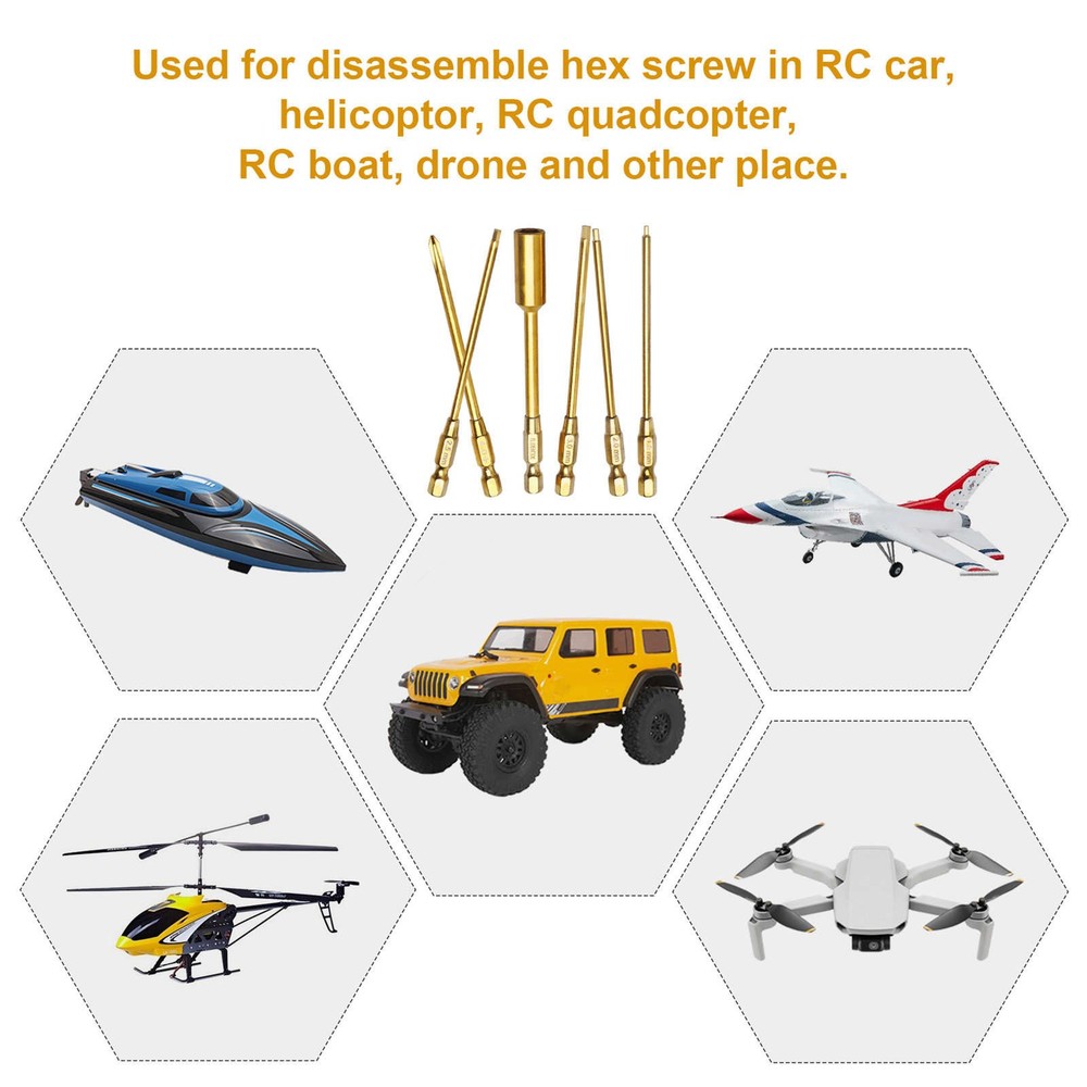 RC Assembly Tool Kit with Hex Bits Nut Screwdriver Cross Driver and Bit Holder