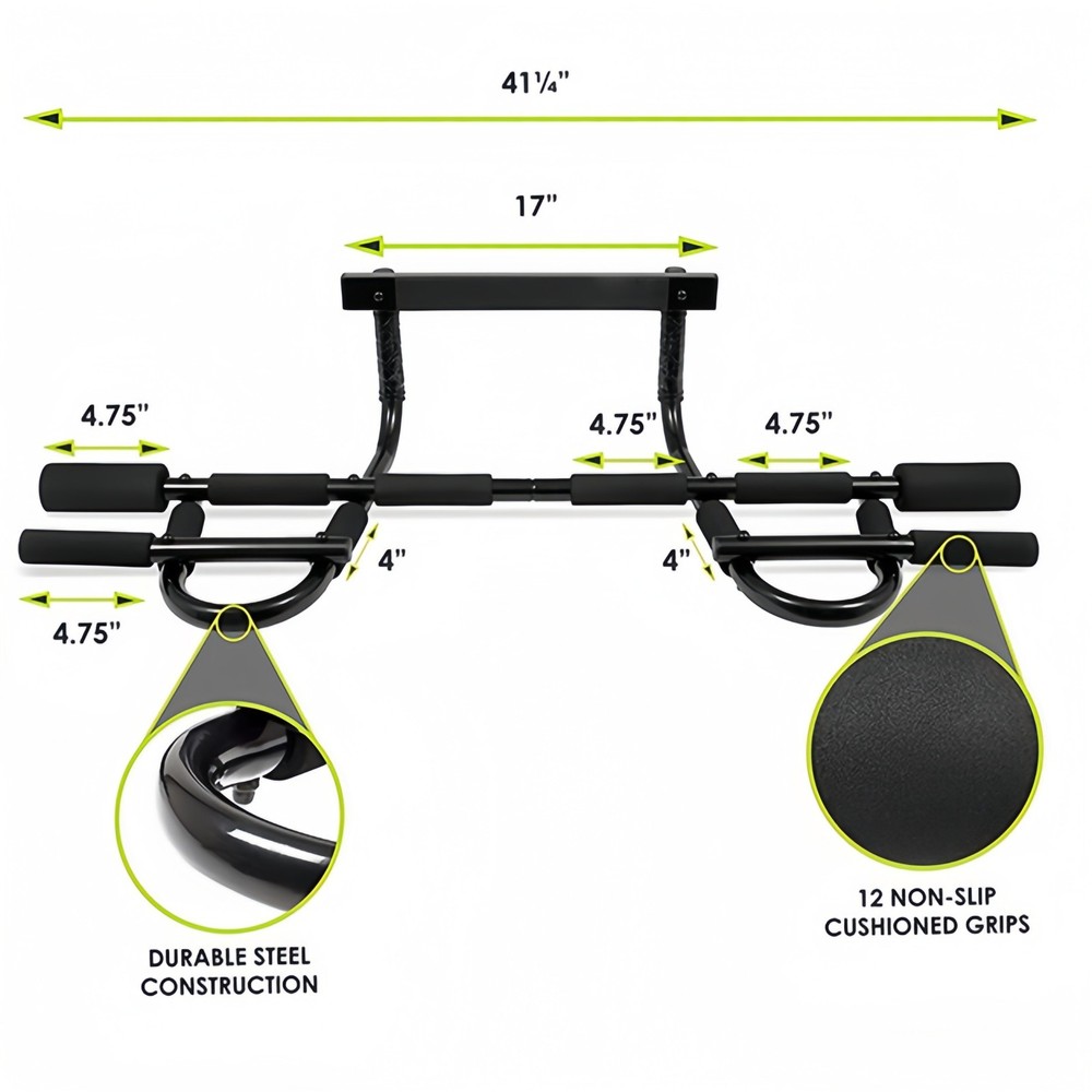 New 2.0 Deluxe Doorway Chin Up Pull Up Bar Multi-Function Home Gym