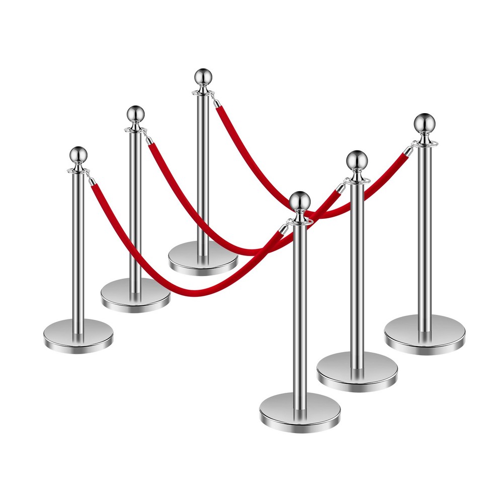 VEVOR 6Pcs Stanchion Posts Crowd Control Queue Barrier Sand Injection Base