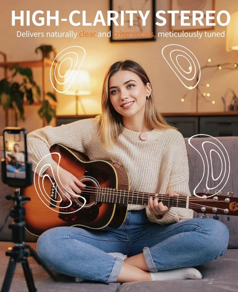 Microphone for iPhone Wireless Lavalier Mic (Pink)