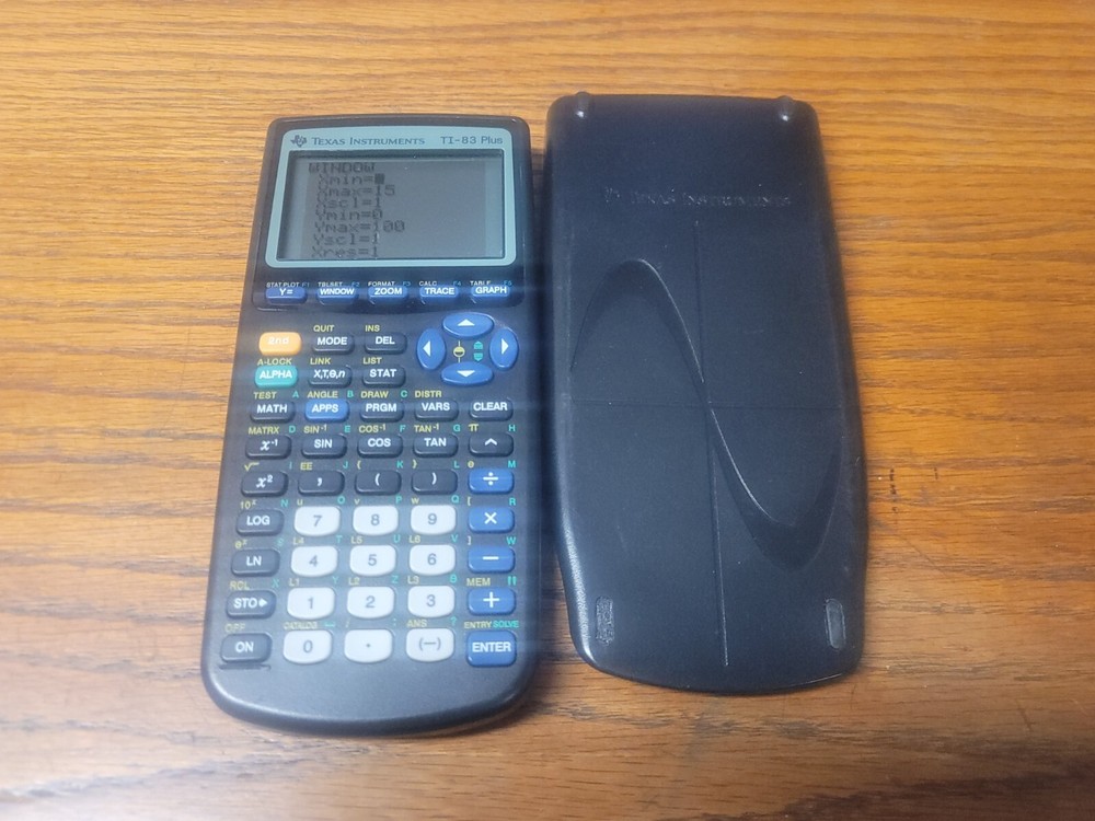 Texas Instruments TI-83 Plus Graphing Calculator With Cover  Tested & Works