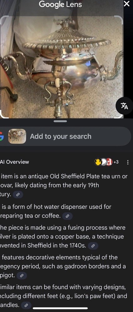 Antique 19th Century Regency Samovar, Old Sheffield Plate Tea Urn -Missing base