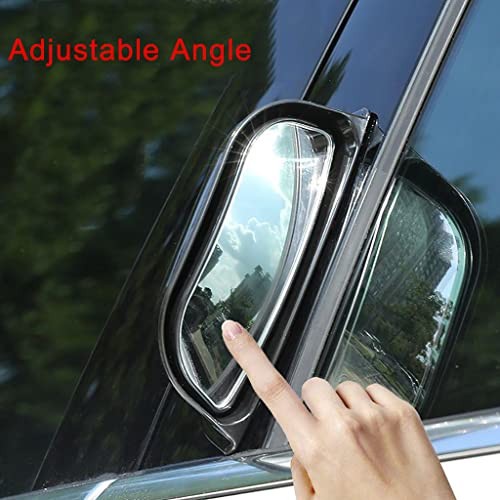 2Pcs Back Passenger Rear View Mirror Adjustable Blind Spot 2 PCS Black frame