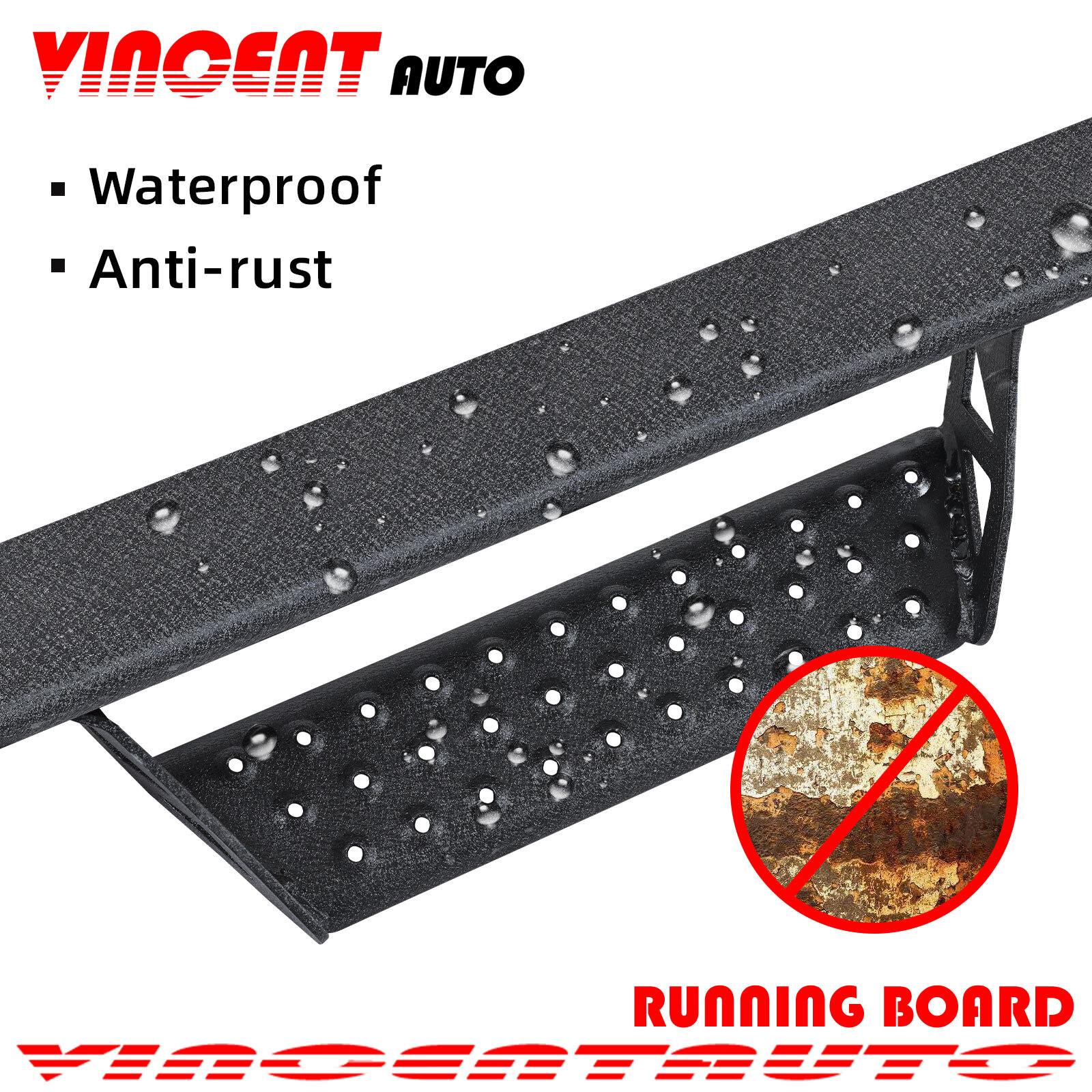 For 2007-2021 Toyota Tundra Crew Max 3" Drop Running Boards BLK Side Step BCTA