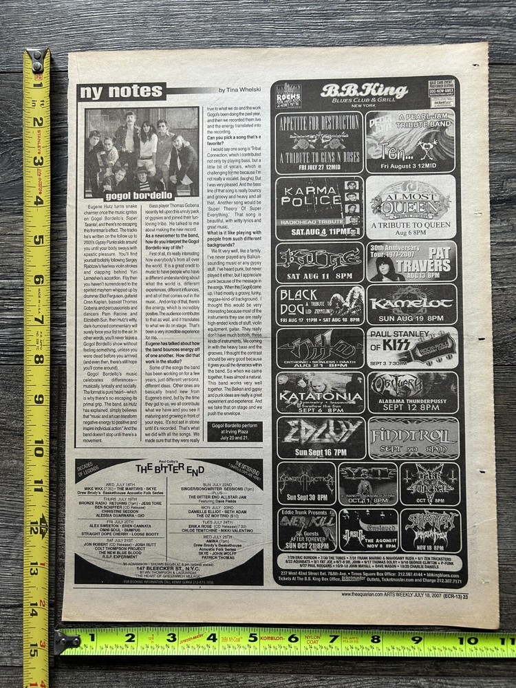 KISS Concert Ad Advert PAUL STANLEY Fantasy Camp 2007 BB King NYC Vintage Kiss