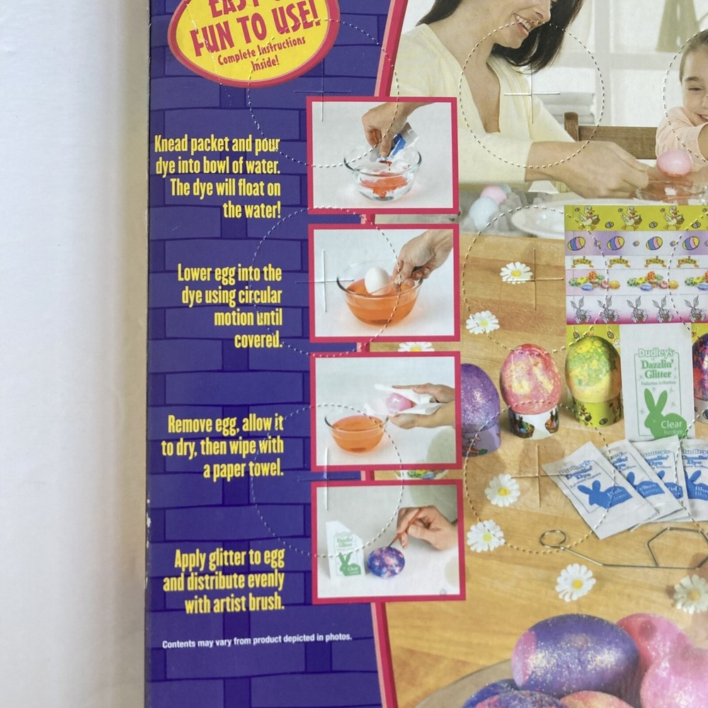 Dudleys Easter Egg Dye Kit Sparkle Decorating Glitter Traditional Basket Holiday