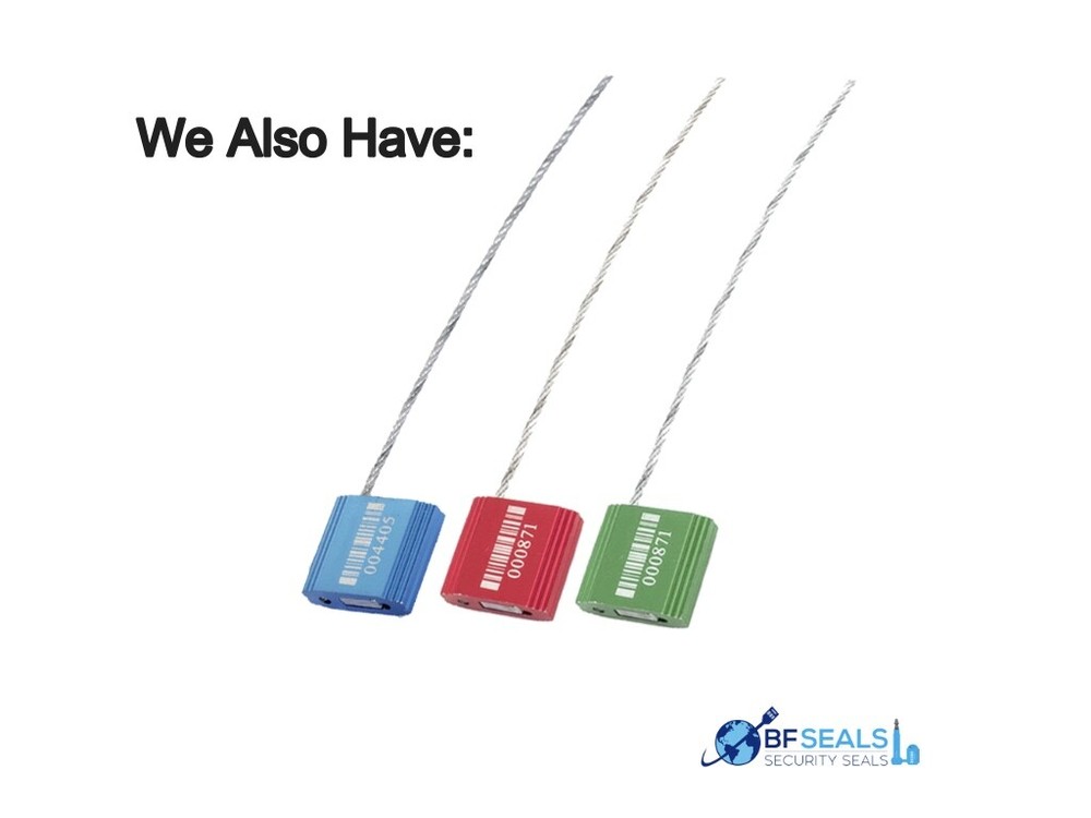 CABLE Security Lock Seal w. 2.4mm-12", 150 pcs., Numbered / Barcode, BLUE