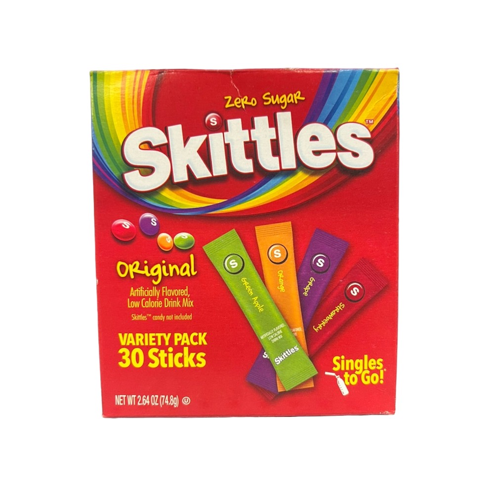 NEW! Skittles ~  30 Sticks ~ Zero Sugar ~ Drink Mix