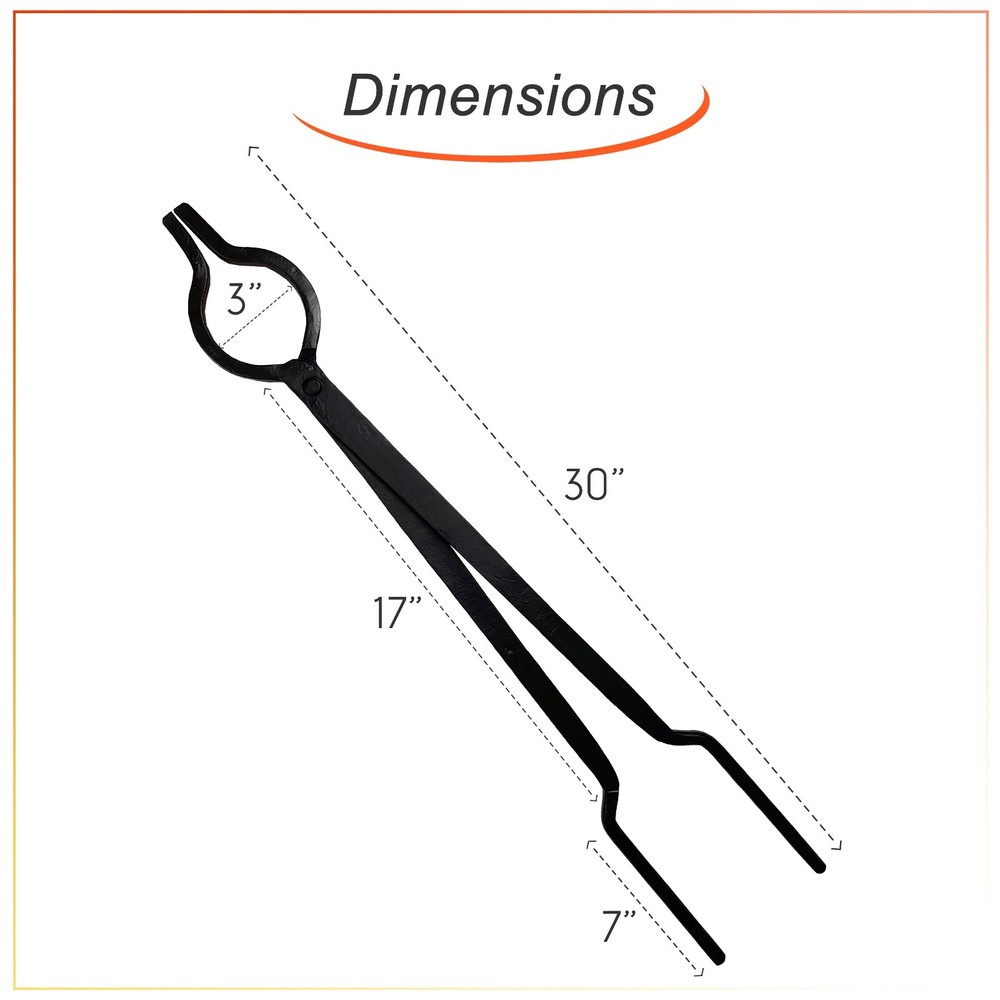 FEBTECH 30-Inch Campfire Tongs, Log Grabber Firewood Claw Tongs
