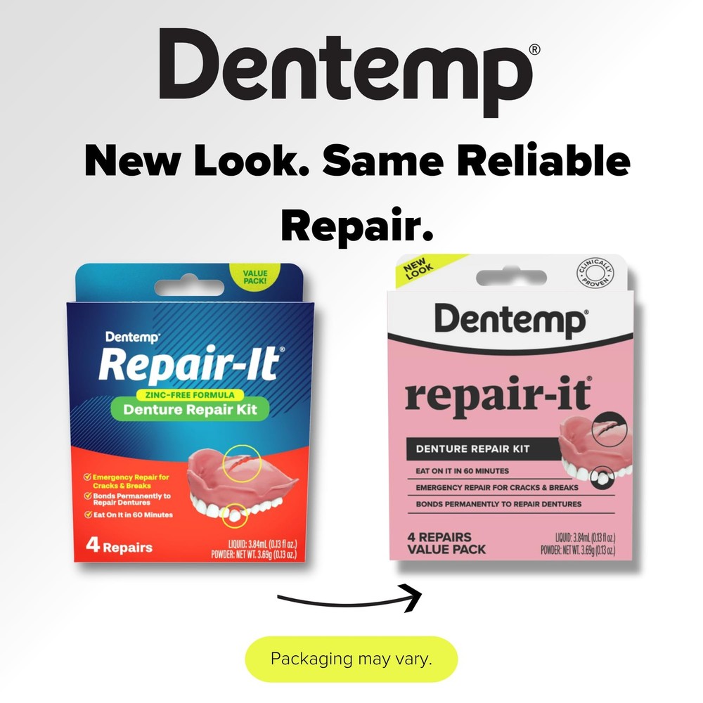 Denture Repair Kit - Fix Broken Dentures, Mend Cracks, Replace Loose Teeth