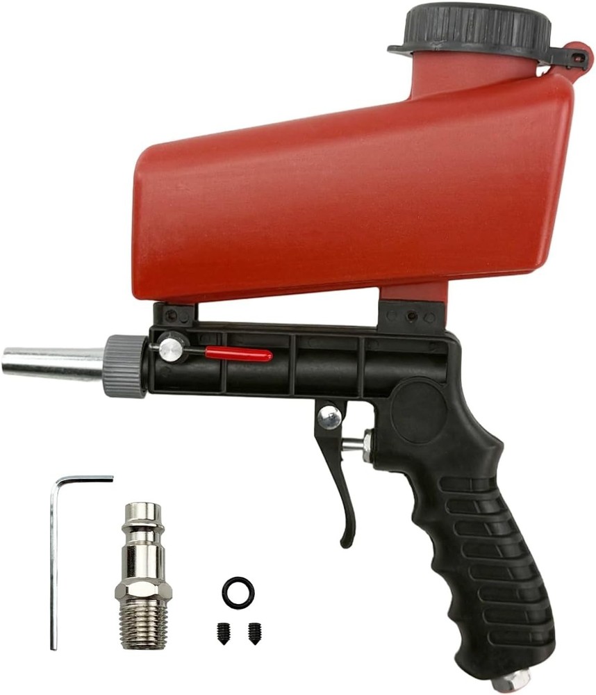 Durable ABS Pneumatic Sand Blaster for Versatile Cleaning Applications - Red