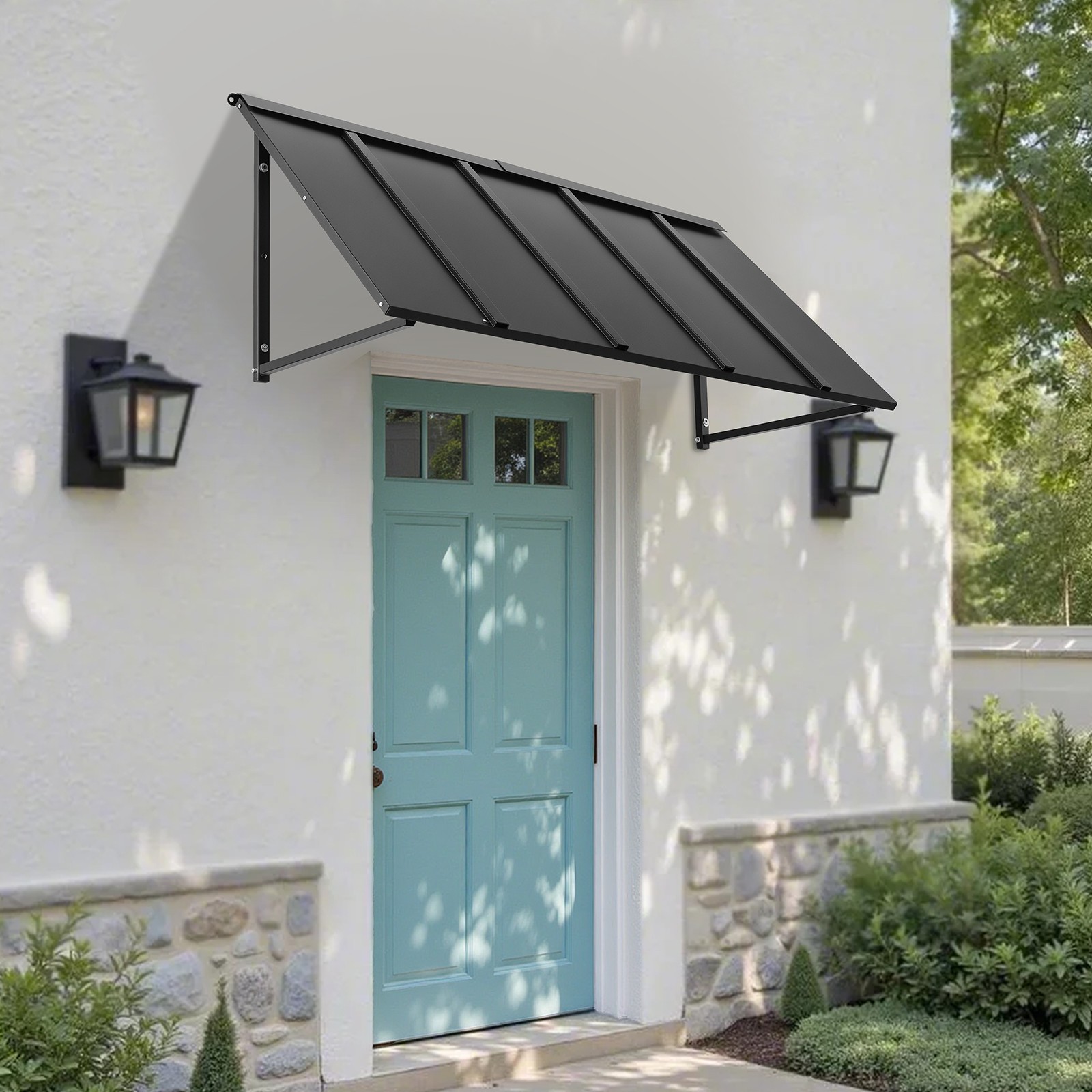 Window Awning Door Canopy 56x24 in Outdoor Steel Front Door Awnings Anti-Rust