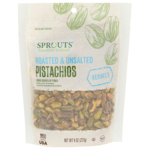 2 Pack - Sprouts Roasted Unsalted Pistachio Kernels 8 oz