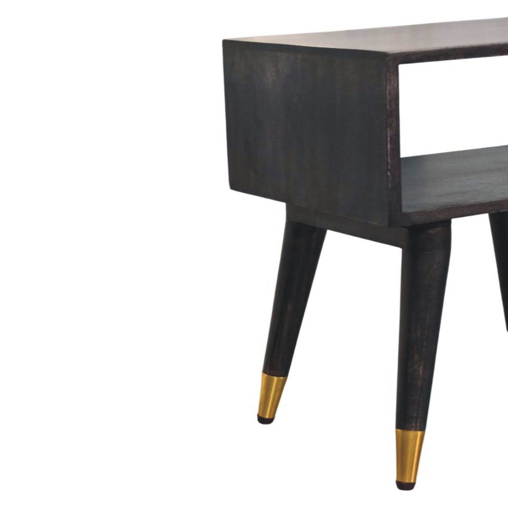Solid Wood Mid-Century Open Bedside
