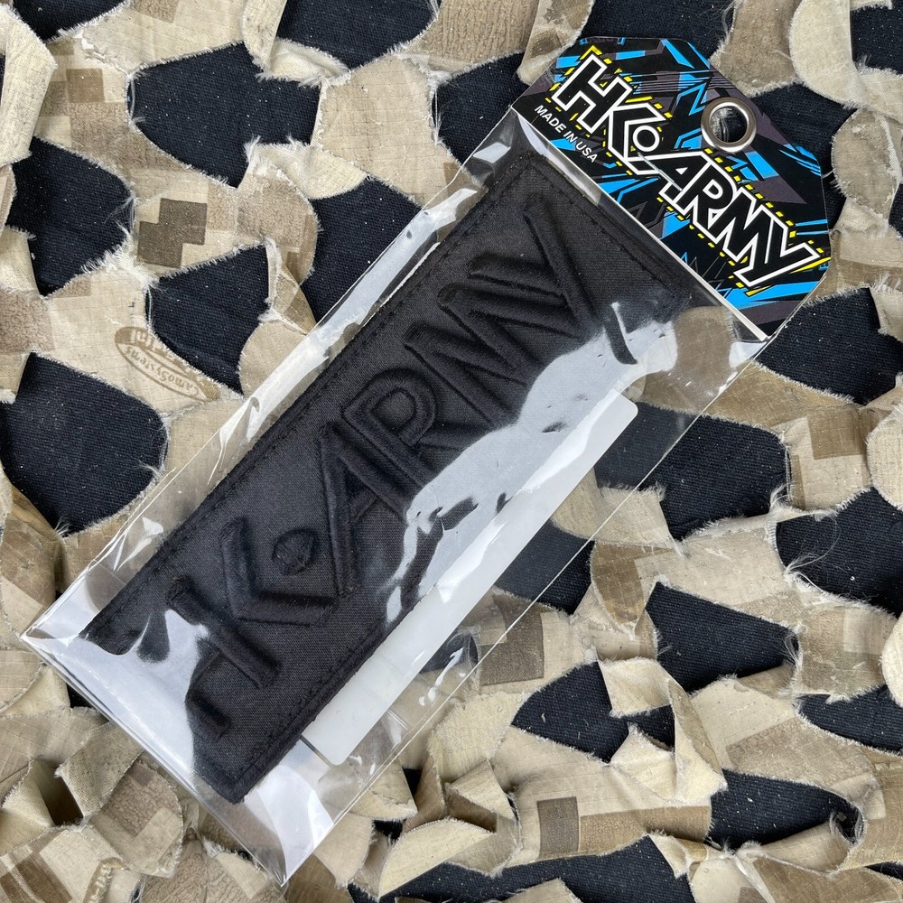 NEW HK Army Hook And Loop Patch - Large Typeface Black/Black