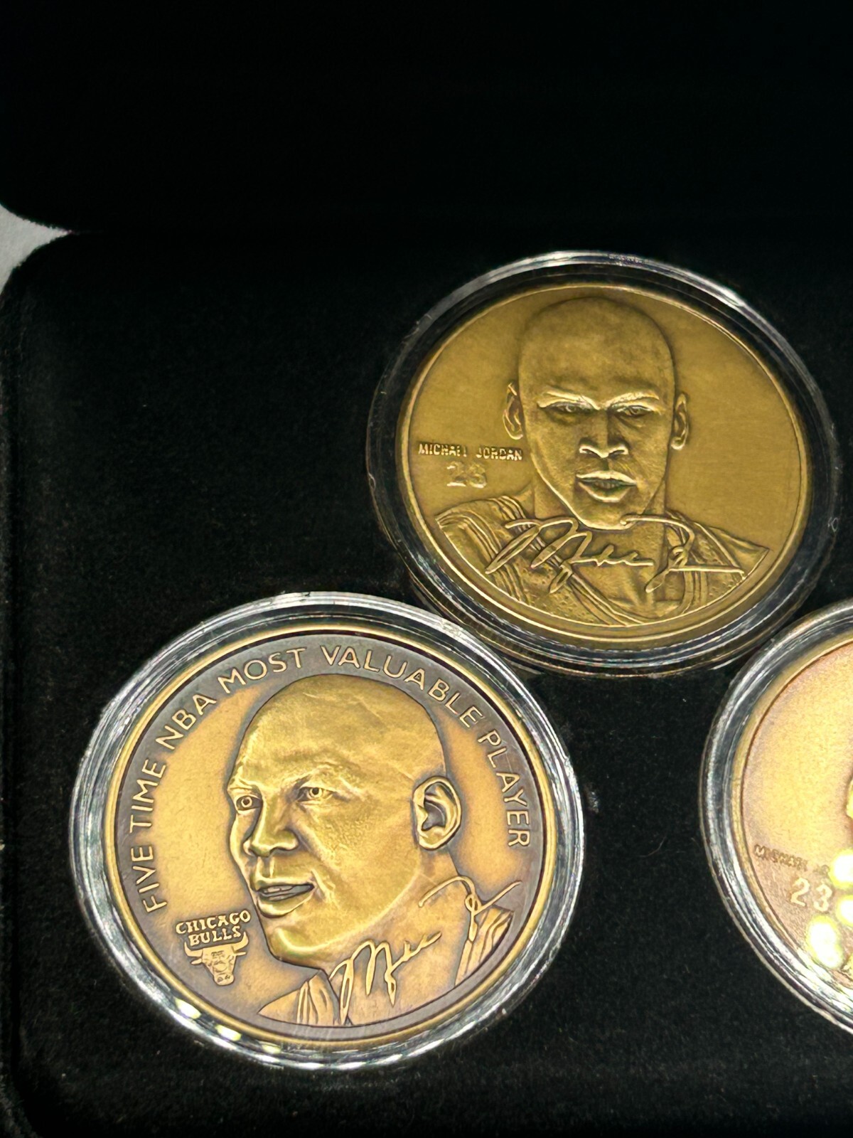 Michael Jordan 1999 Highland Mint Retired 3 Bronze Coin Set #d 4612/5000 w Bonus