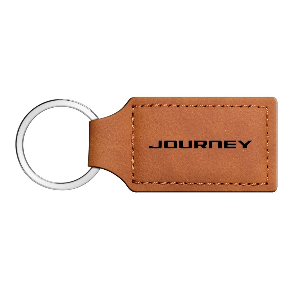 Dodge Journey Rectangular Brown Leather Key Chain Key-ring