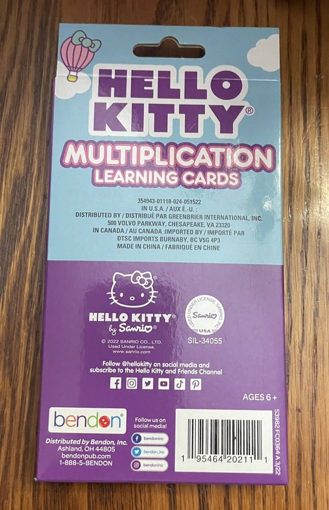 Hello Kitty Flash Cards - Multiplication, Sanrio