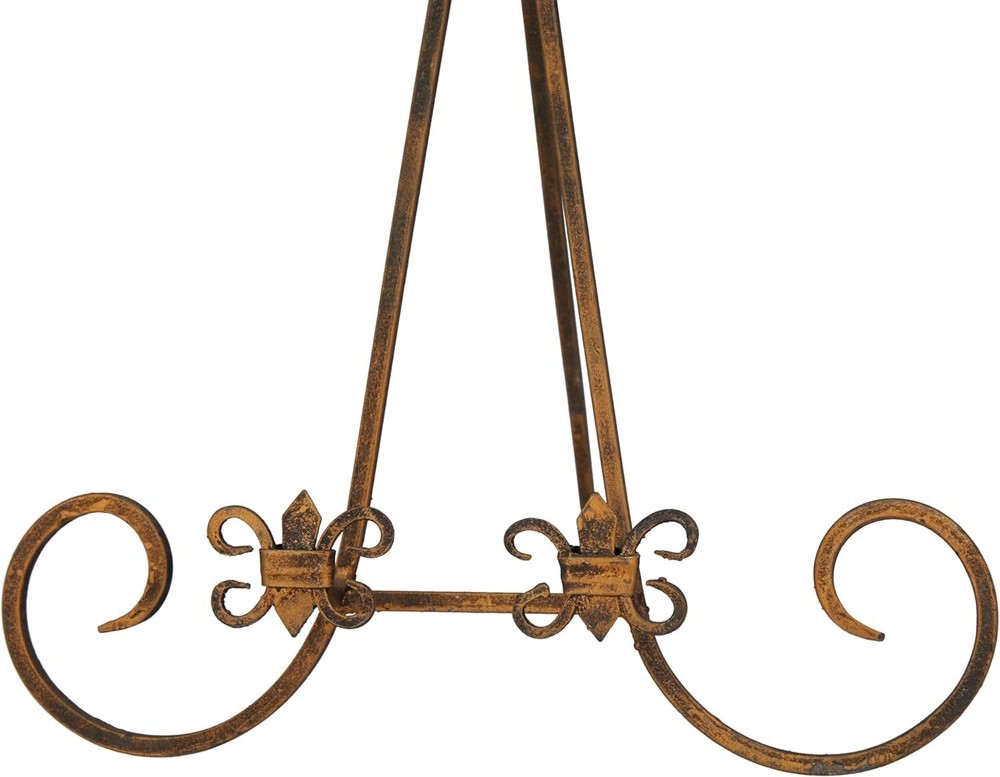Deco 79 Metal Solid Easel with Foldable Stand, 11" x 10" x 14", Gold