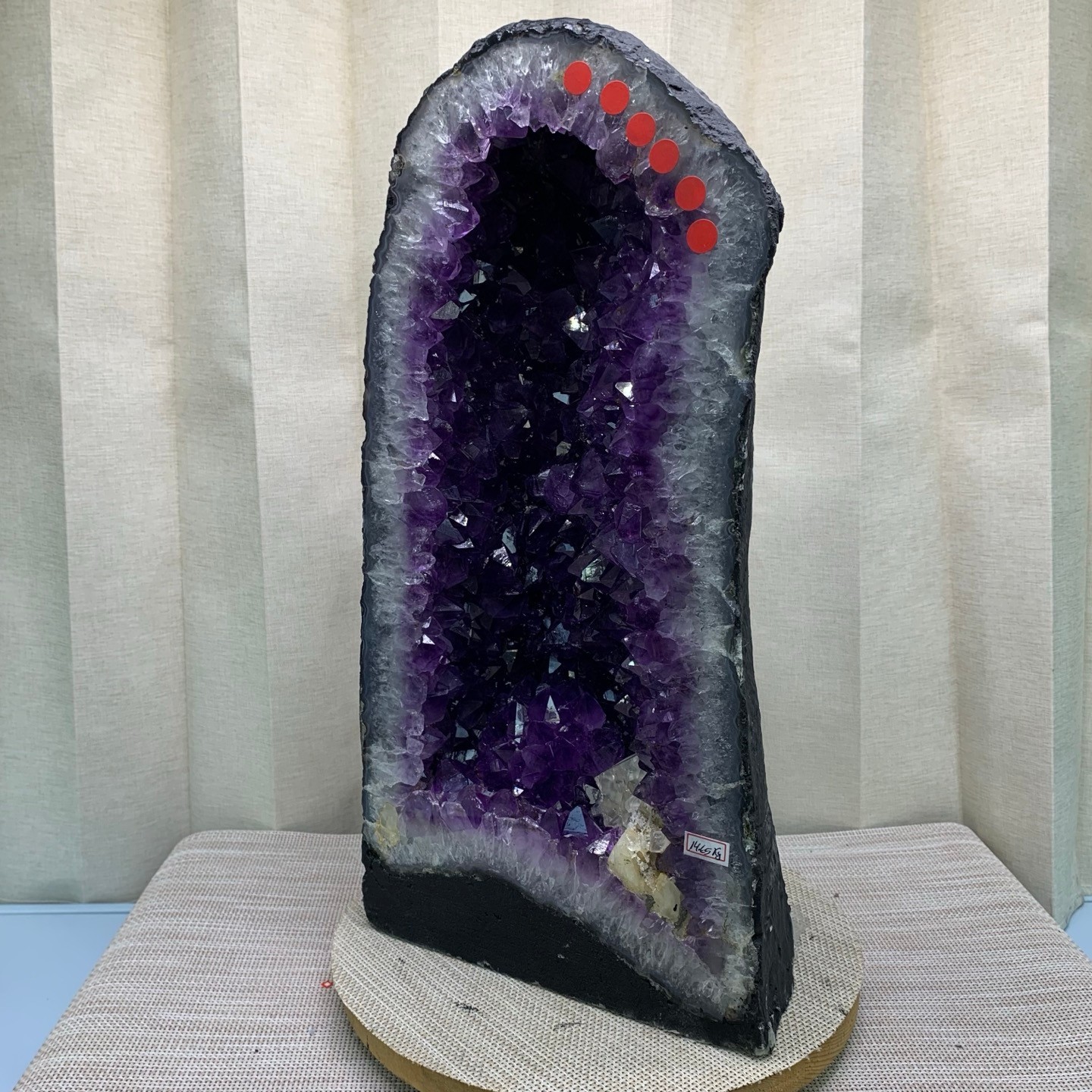 32LB Natural Amethyst Geode Quartz Crystal Cluster Cathedral Energy healing