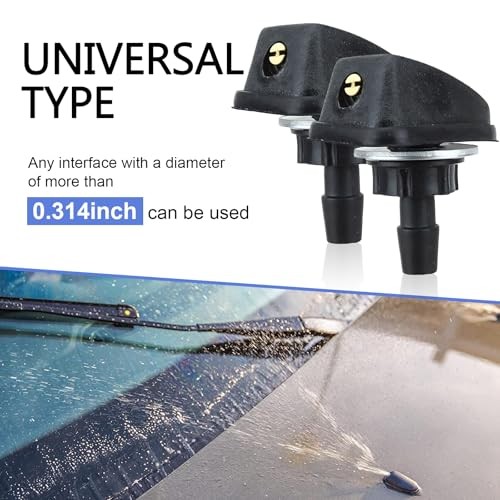 2 PCS Windshield Washer Nozzles, Adjustable Front Windshield Sprayer Nozzles,