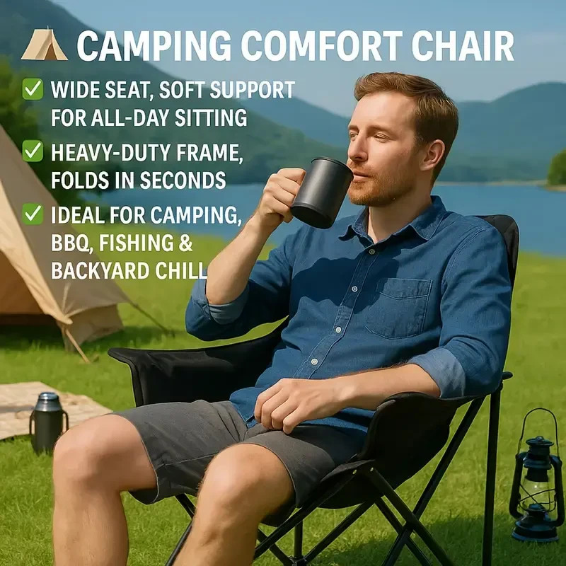 Folding Camping Chairs Portable Outdoor Lawn Chairs with Carrying Bag