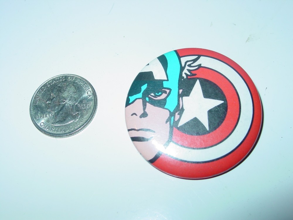 Vintage Marvel Captain American Comic Book Button