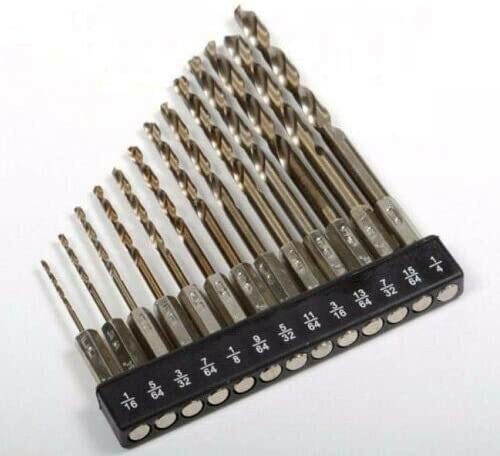 13pc Hex Shank Cobalt Drill Bit Set (Quick Change)