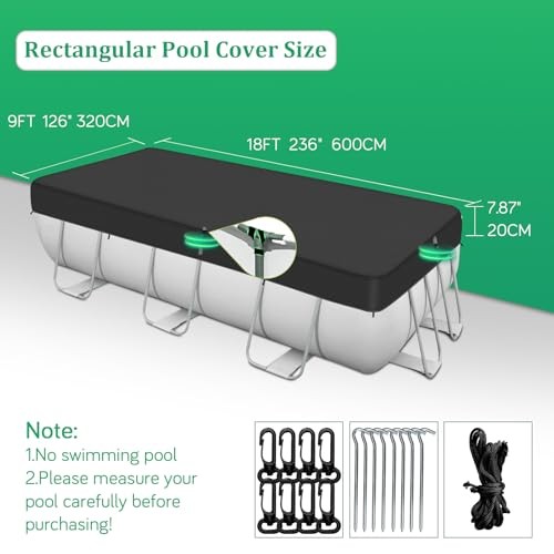 Rectangular Pool Cover Solar Pool Cover for Above Ground Pools, 9-18FT Oval
