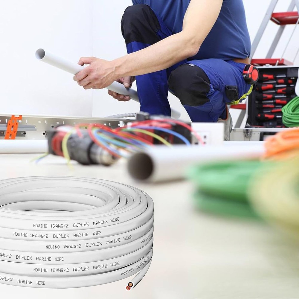 Versatile 15ft Tinned Copper 16/2 Marine Wire - Durable Electrical Connection