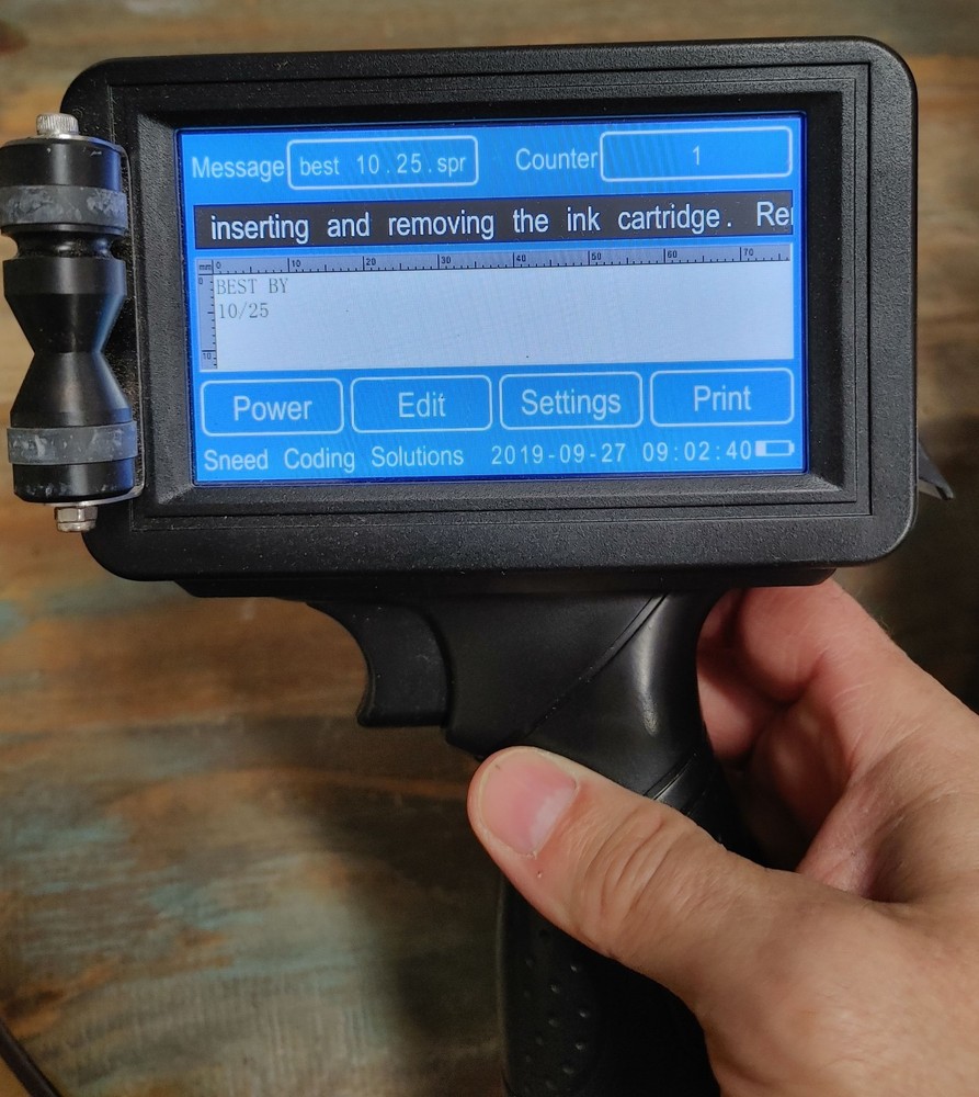Sneed MeenJet M6 Handheld Inkjet Printer for Sku's Coding Expiration dates Great