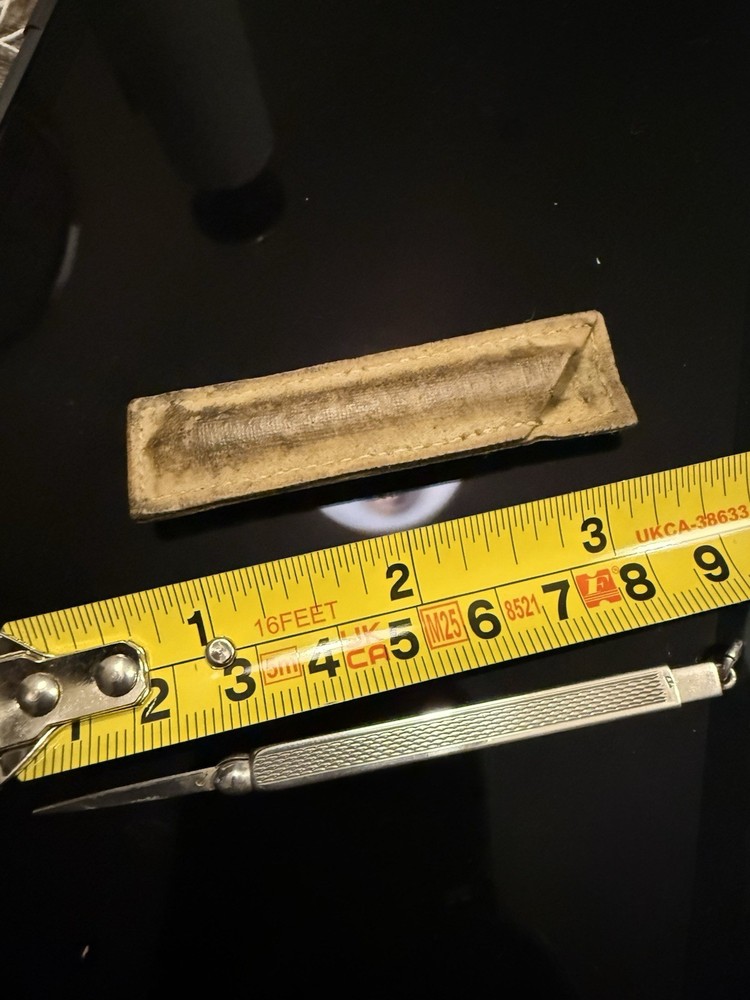 Solid Hallmarked 925 Silver Beautiful Retracting Toothpick With Leather Case