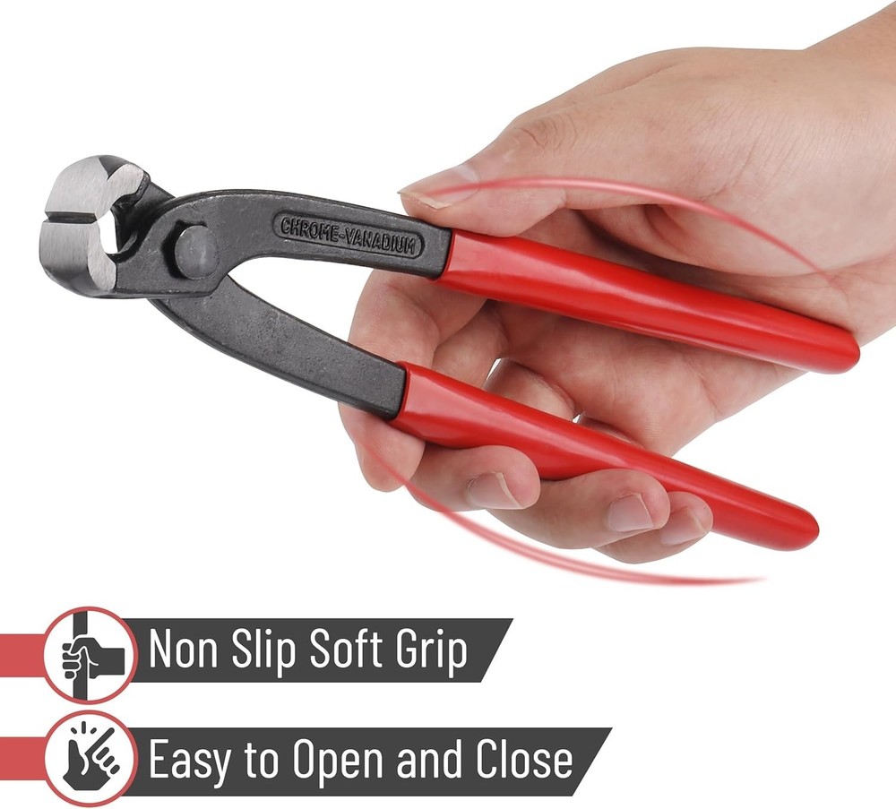 Bates 8-Inch Nail Puller - Durable End Cutting Pliers, Rust Resistant Tool