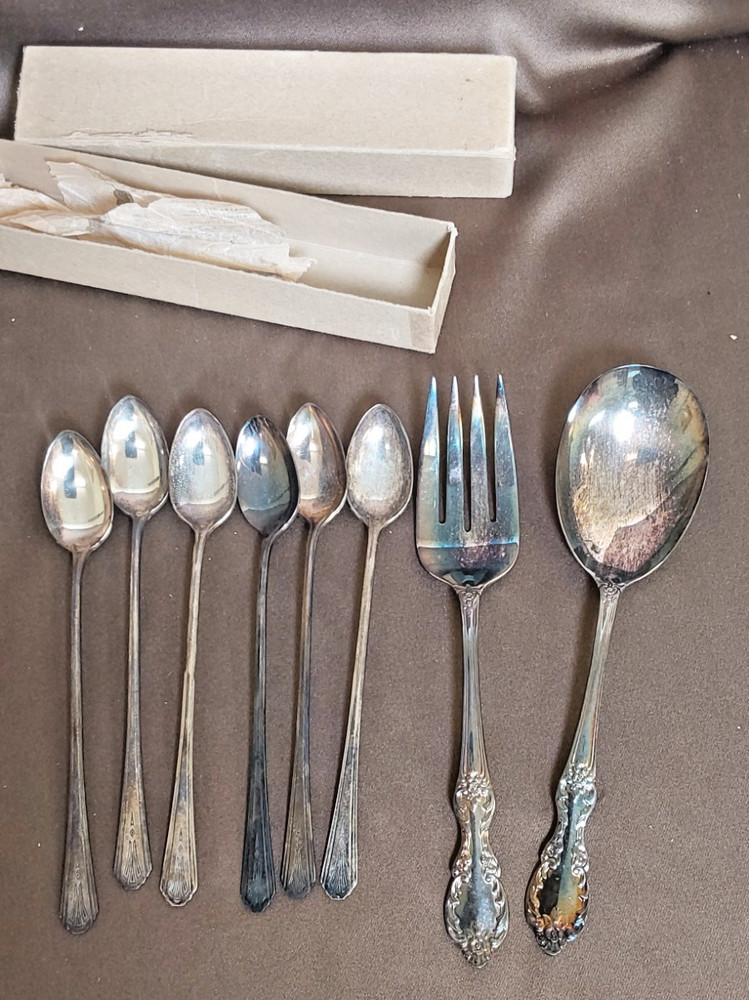 Vintage Silverware Bundle-16 PCS.- Serving Utensils, Ice Tea Spoons, etc.