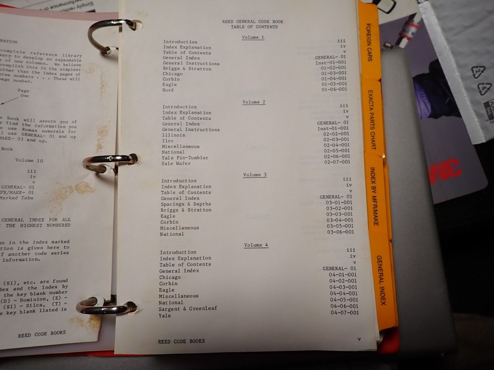 Locksmith - Reed General Code Books - Choose Available Volume