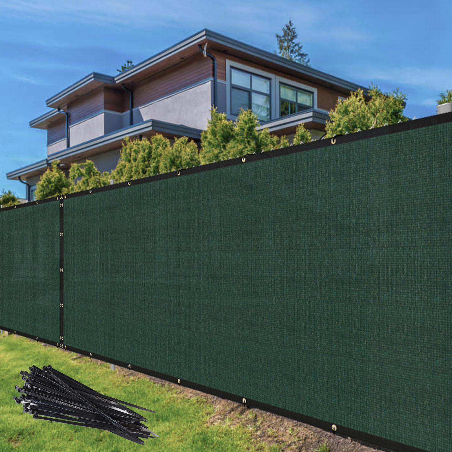 4' 5' 6' 8' Tall Fence Privacy Screen Green Shade Mesh Cover Windscreen Garden