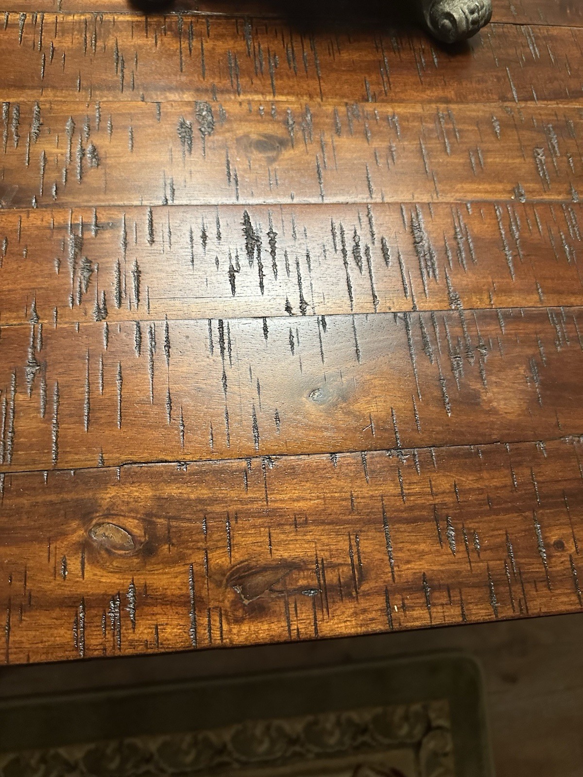 2 Distressed Brown Wood Endtables. Drawer & Lower Shelf, Knob Handle, Parlor