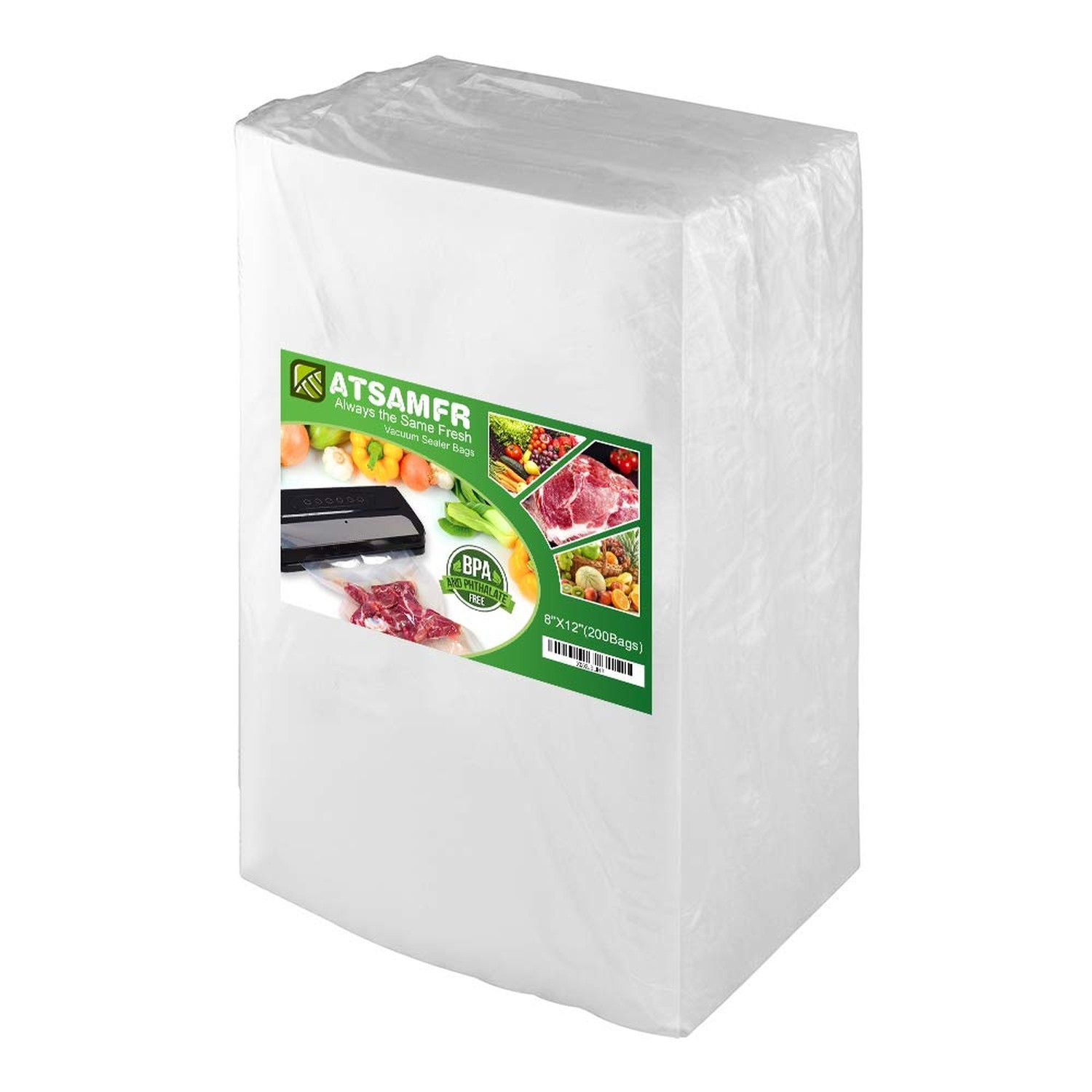 200 Count Quart 8x12Inch Vacuum Sealer Bags with BPA Free,Heavy Duty,Great fo...