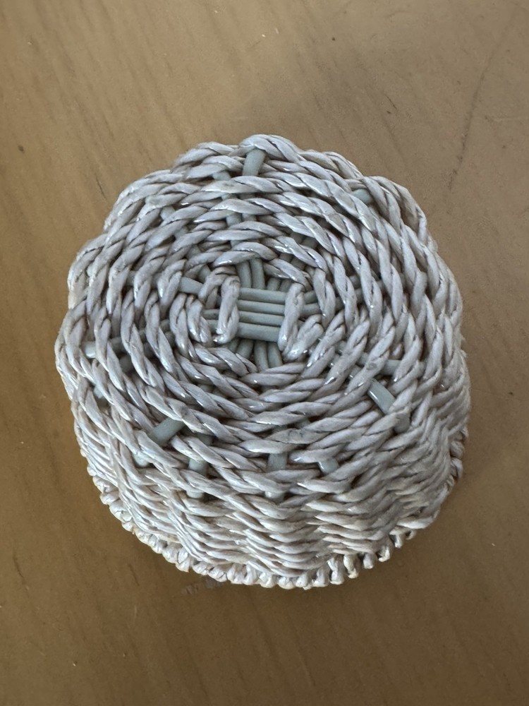 Woven Basket 3” Unknown Material Handmade