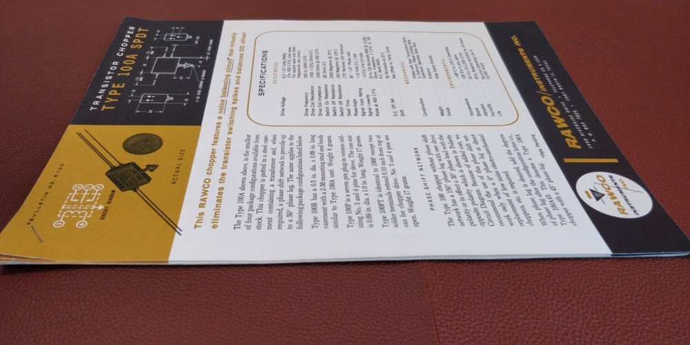 1963-64 ~ RAWCO Instruments Inc. ~ Bulletins Spec Sheets~ Transistors Amplifiers