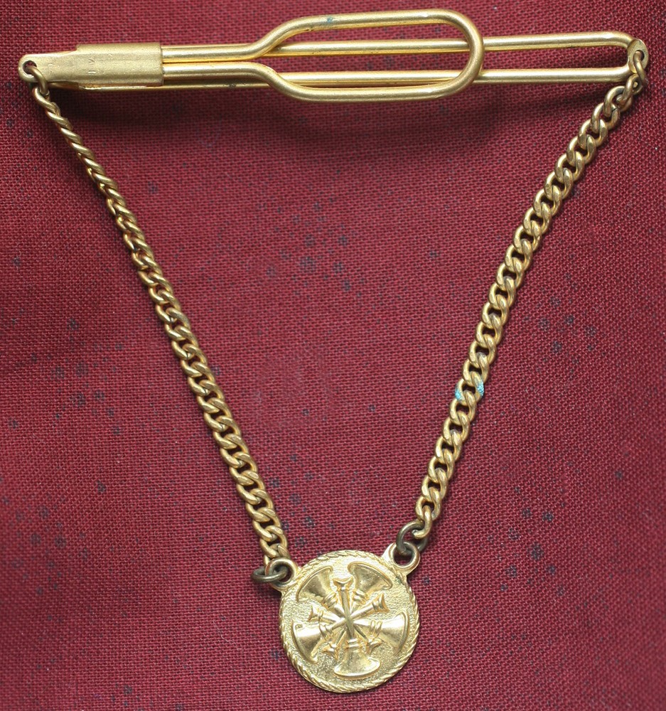 Vintage Brass Firefighter’s Chain Tie Clasp