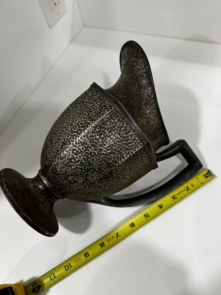 Antique Silverplated Water Hand Hammered Pitcher Jug
