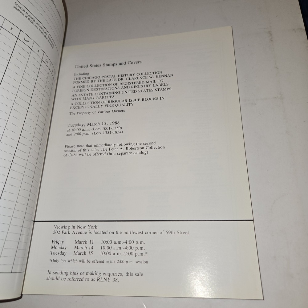 Christie's Robson Lowe Stamp Catalog Lot (10) 1987-94 US, Europe, Postal History